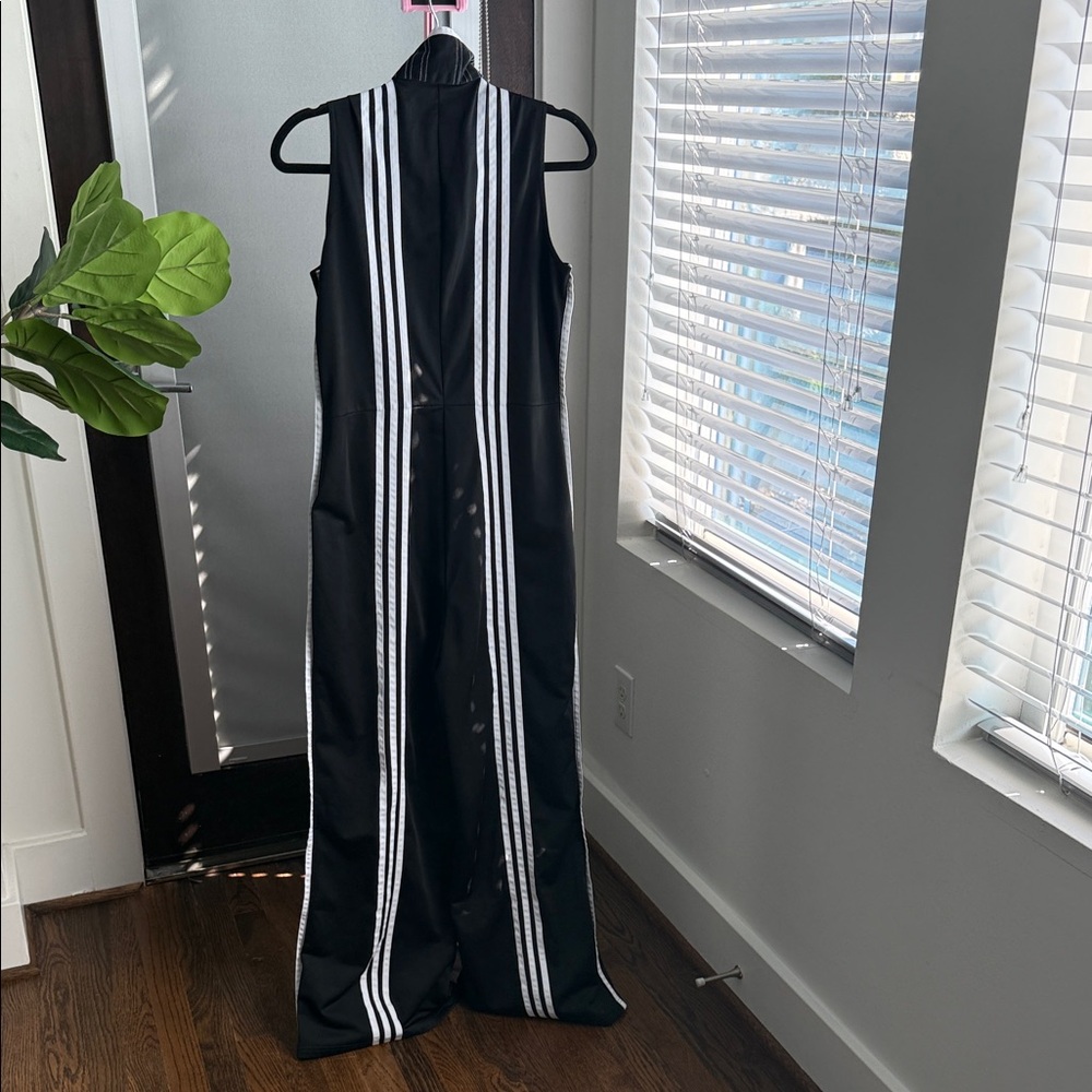 adidas Black and White Striped Jumpsuit - Picture 3 of 5